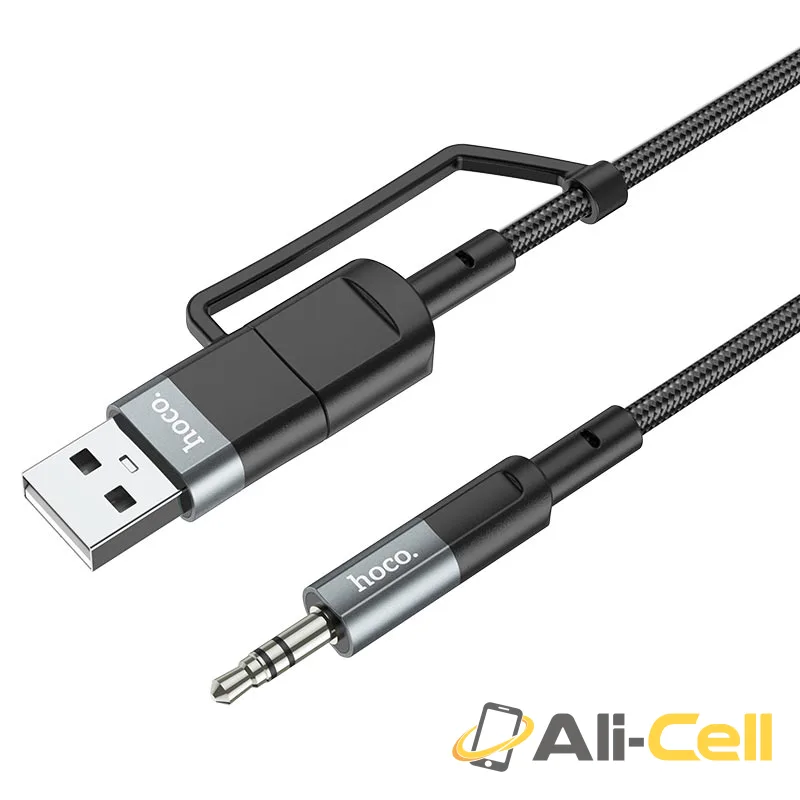Cable audio adapter “UPA23” 3.5mm male to Type-C / USB (Upa23 2in1 Tc Usb Metal Grey, 1.0m) — 4