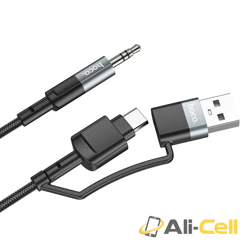 Cable audio adapter “UPA23” 3.5mm male to Type-C / USB (Upa23 2in1 Tc Usb Metal Grey, 1.0m) — 5