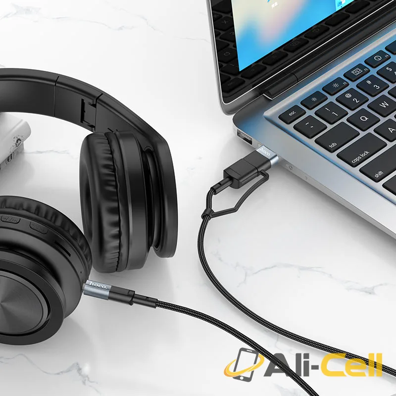 Cable audio adapter “UPA23” 3.5mm male to Type-C / USB (Upa23 2in1 Tc Usb Metal Grey, 1.0m) — 8