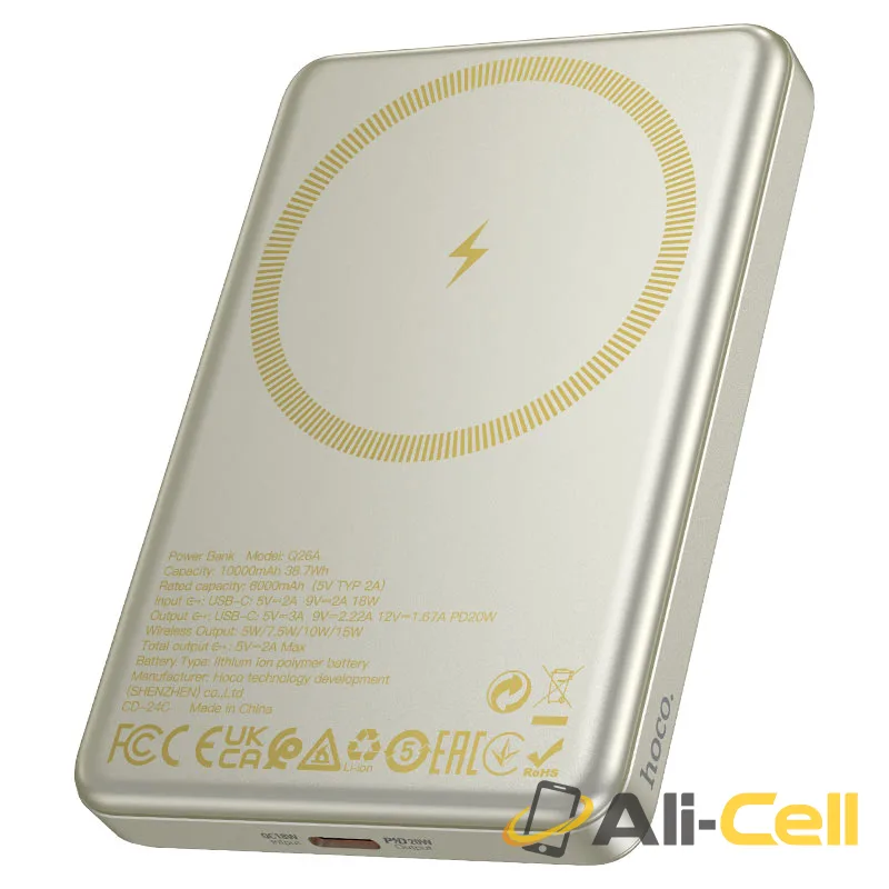 Power bank “Q26A Joy” PD20W wireless charging 10000mAh (Q26a Metal Grey) — 2