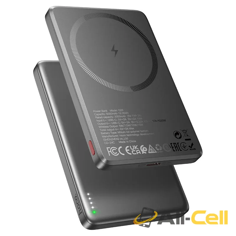 Power bank “Q26 Joy” PD20W wireless charging 5000mAh (Q26 Metal Grey)