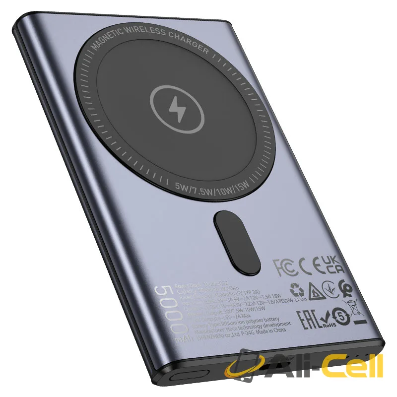Power bank “Q32 Bird” PD20W wireless charging 5000mAh (Q32 Metal Grey) — 3