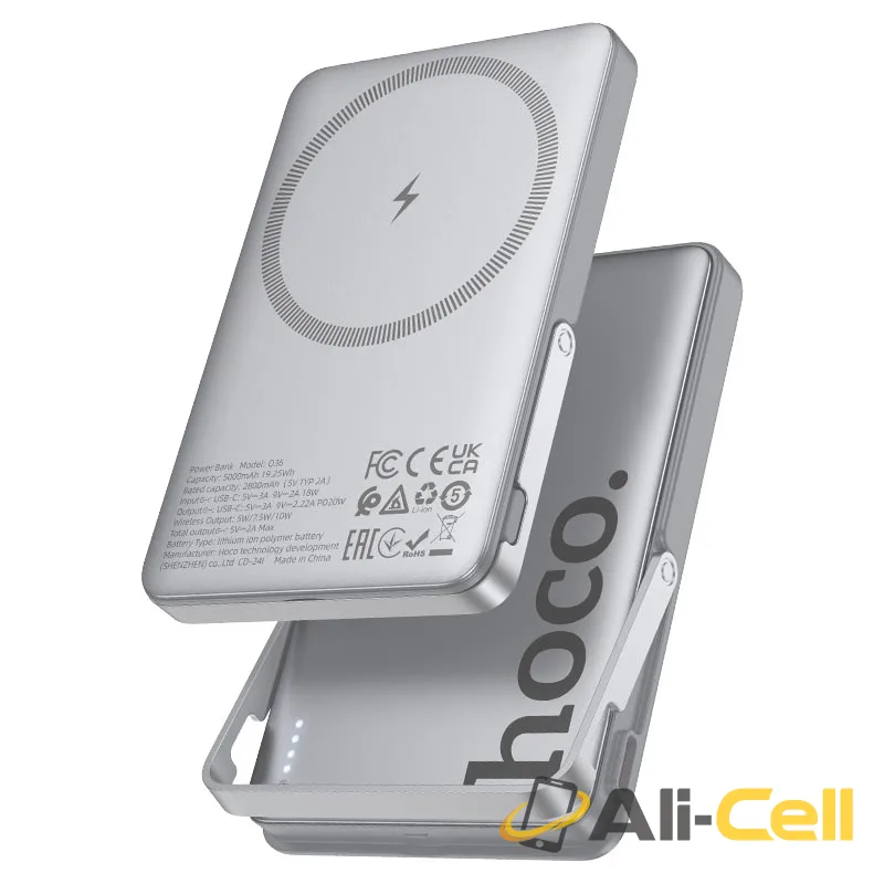 Power bank “Q36 Sunlight” PD20W wireless charging 5000mAh (Q36 Metal Grey) — 2