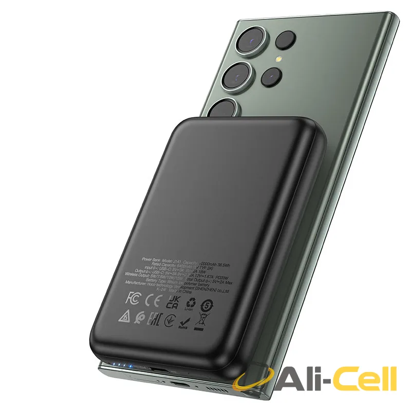 Power bank “J141 Grace” PD20W wireless charging 10000mAh (J141 Black) — 3
