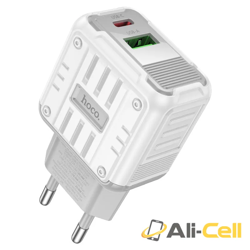 Wall charger “C135A Rock” PD20W + QC3.0 EU (C135a White) — 2