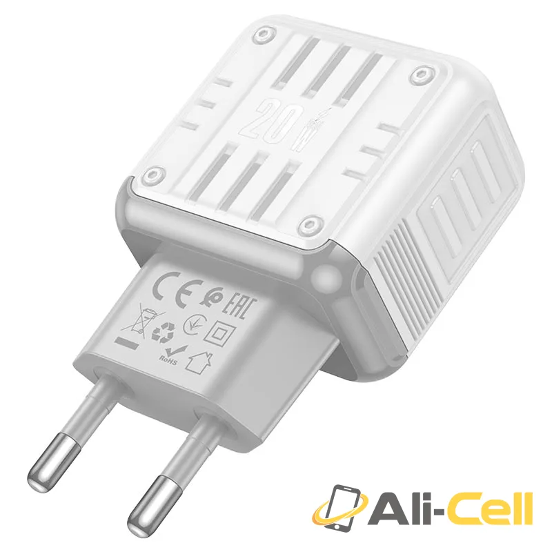 Wall charger “C135A Rock” PD20W + QC3.0 EU (C135a White) — 6