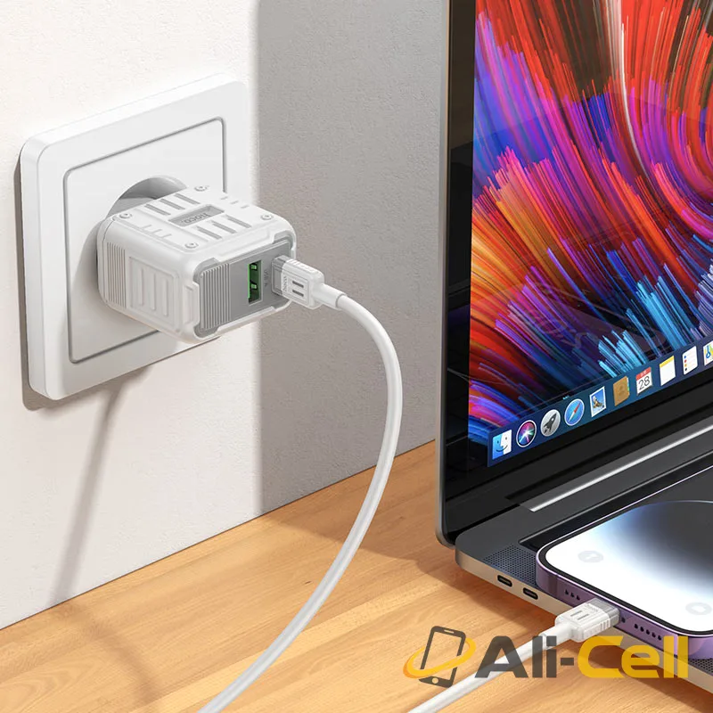 Wall charger “C135A Rock” PD20W + QC3.0 EU (C135a White) — 7
