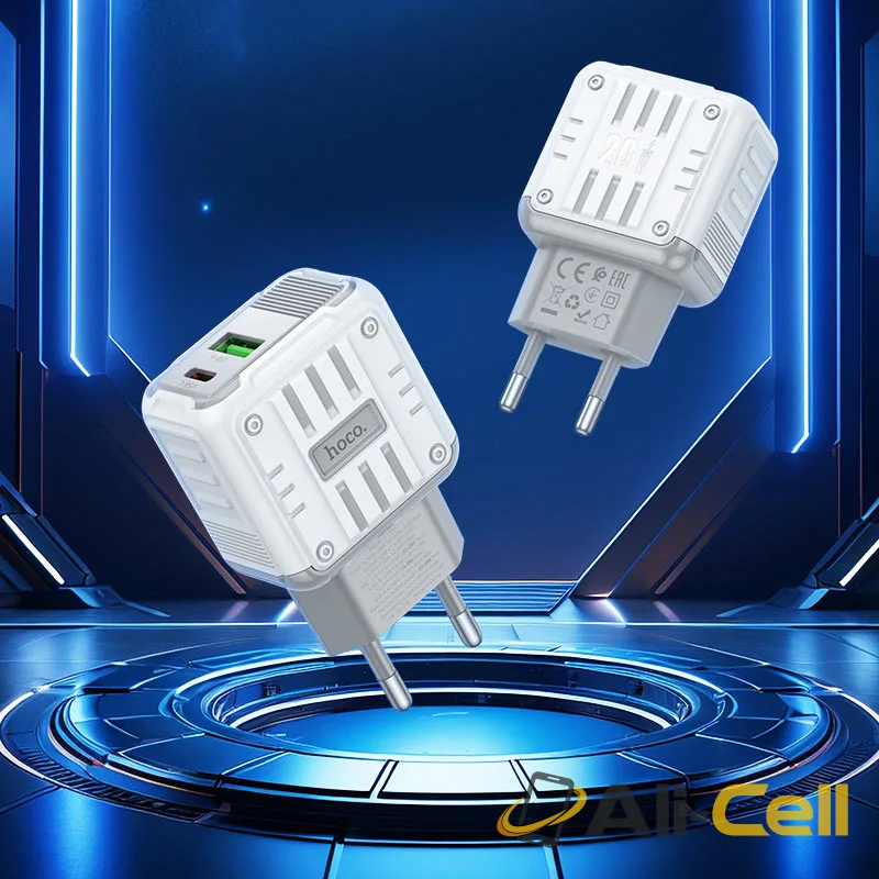 Wall charger “C135A Rock” PD20W + QC3.0 EU (C135a White) — 8