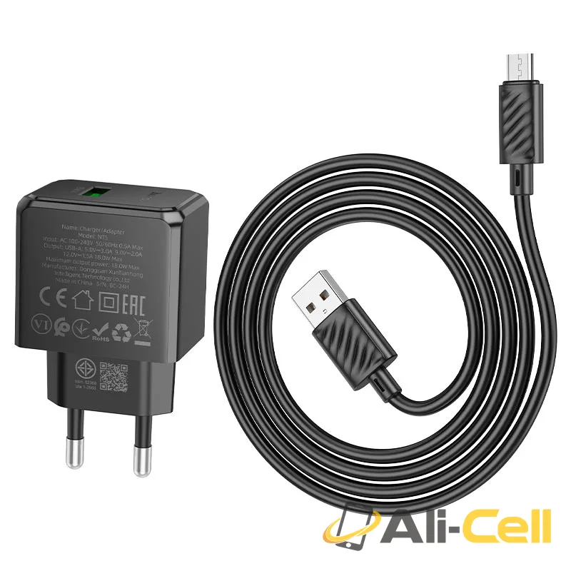 Wall charger “NT5 Superior” QC3.0 THA cable set (Nt5 Tc White, Set With Type C Cable) — 5
