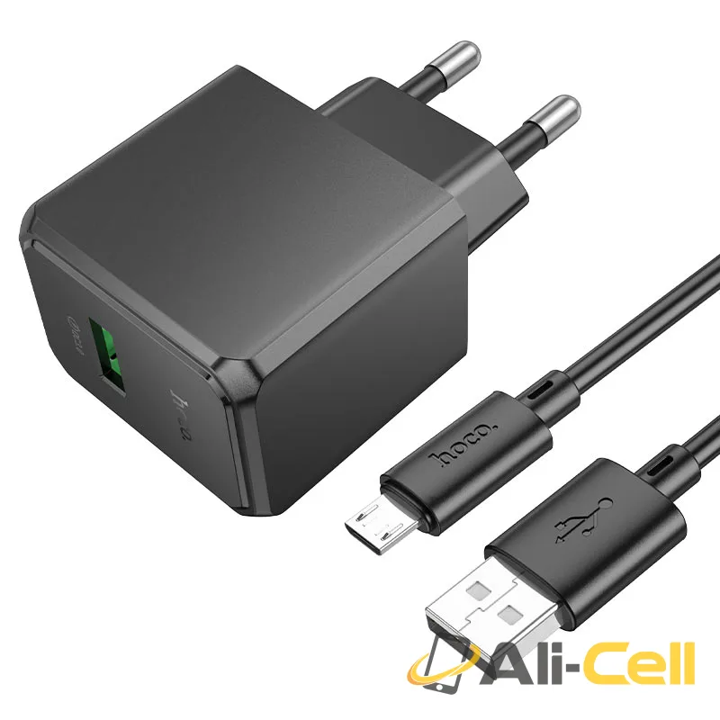 Wall charger “NT5 Superior” QC3.0 THA cable set (Nt5 Musb Black, Set With Micro Usb Cable)