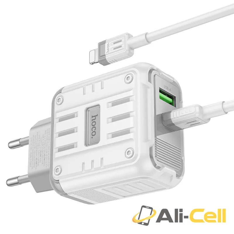 Wall charger “C136A Rock” PD45W EU cable set (C136a Tc Ip White, Set With Type C To Ip Cable) — 4