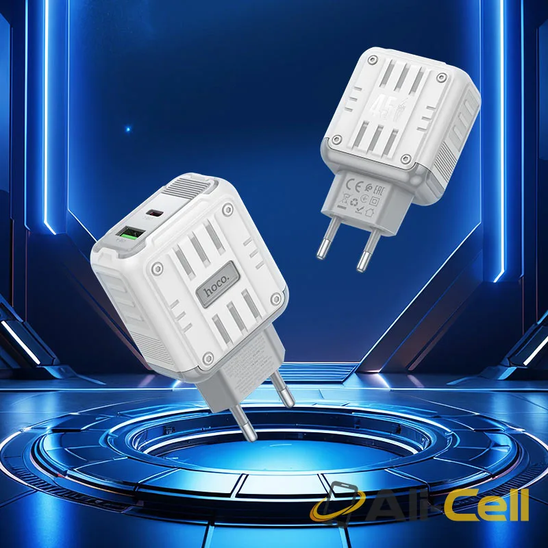 Wall charger “C136A Rock” PD45W EU cable set (C136a Tc Ip White, Set With Type C To Ip Cable) — 7