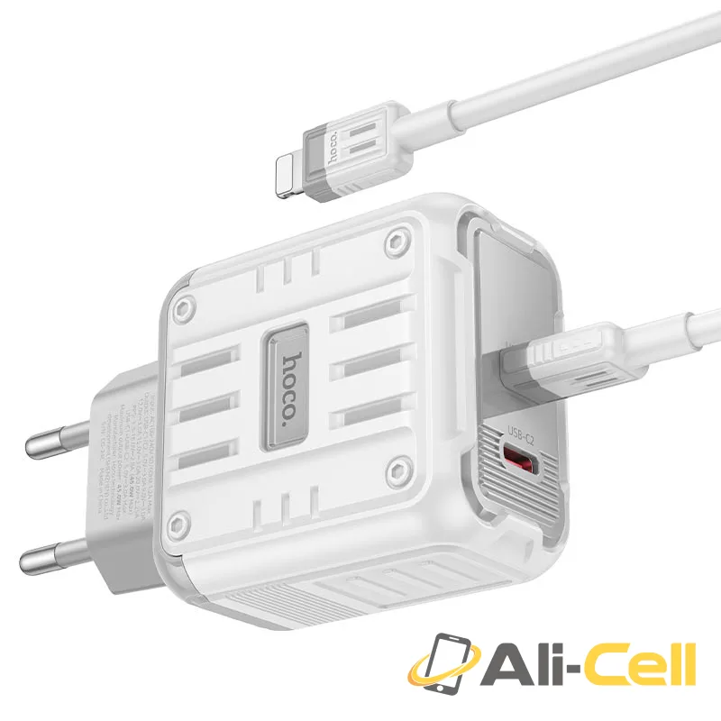 Wall charger “C137A Rock” PD45W EU cable set (C137a Tc Tc White, Set With Type C To Type C Cable) — 5