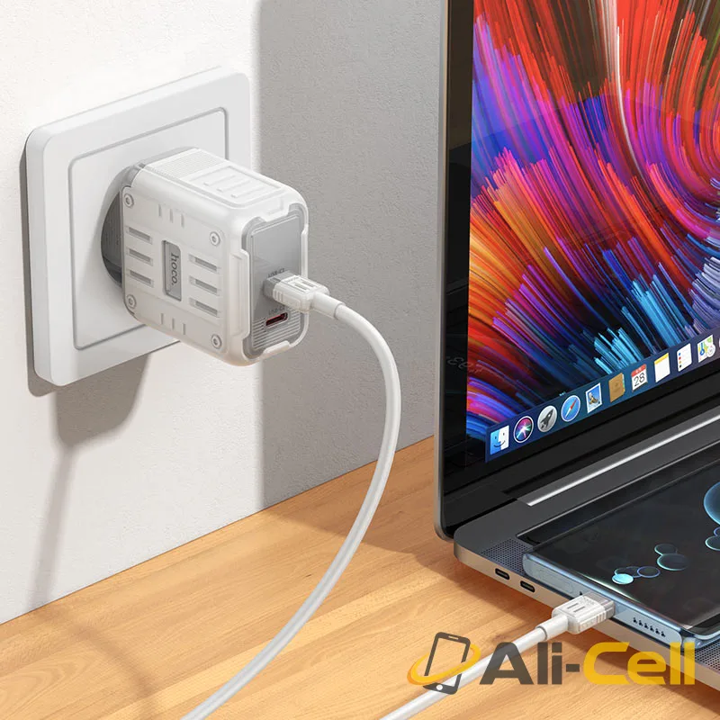 Wall charger “C137A Rock” PD45W EU cable set (C137a Tc Tc White, Set With Type C To Type C Cable) — 8