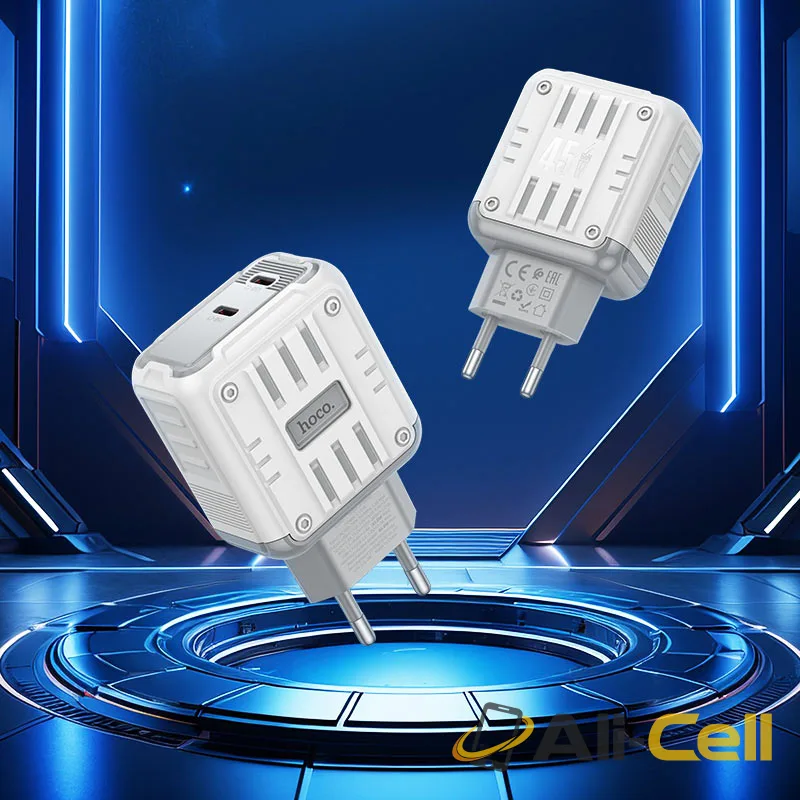 Wall charger “C137A Rock” PD45W EU cable set (C137a Tc Ip White, Set With Type C To Ip Cable) — 7