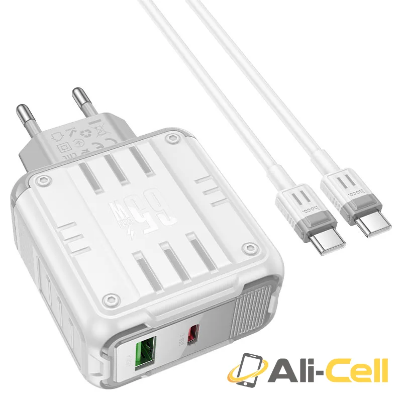 Wall charger “C138A Rock” PD65W EU cable set (C138a White, Single) — 5