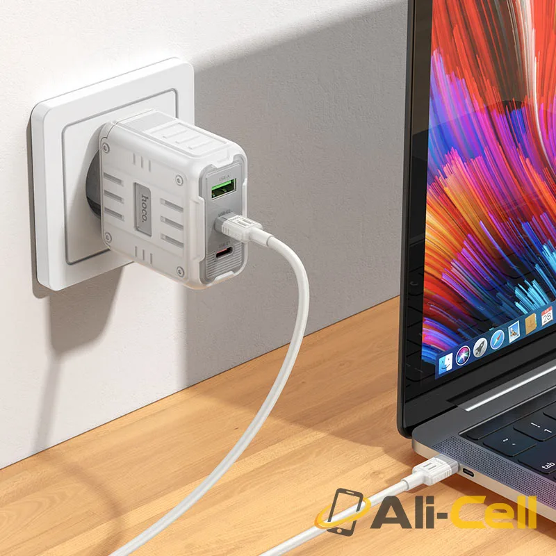 Wall charger “C139A Rock” PD65W EU cable set (C139a Tc Ip White, Set With Type C To Ip Cable) — 8