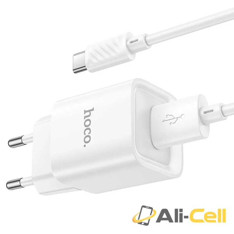 Wall charger “C145A Charm” QC3.0 EU cable set (C145a Tc White, Set With Type C Cable) — 6