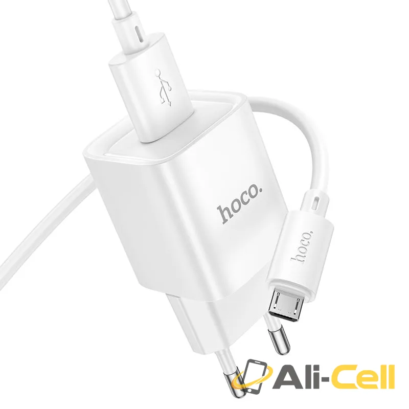 Wall charger “C145A Charm” QC3.0 EU cable set (C145a White, Single) — 4