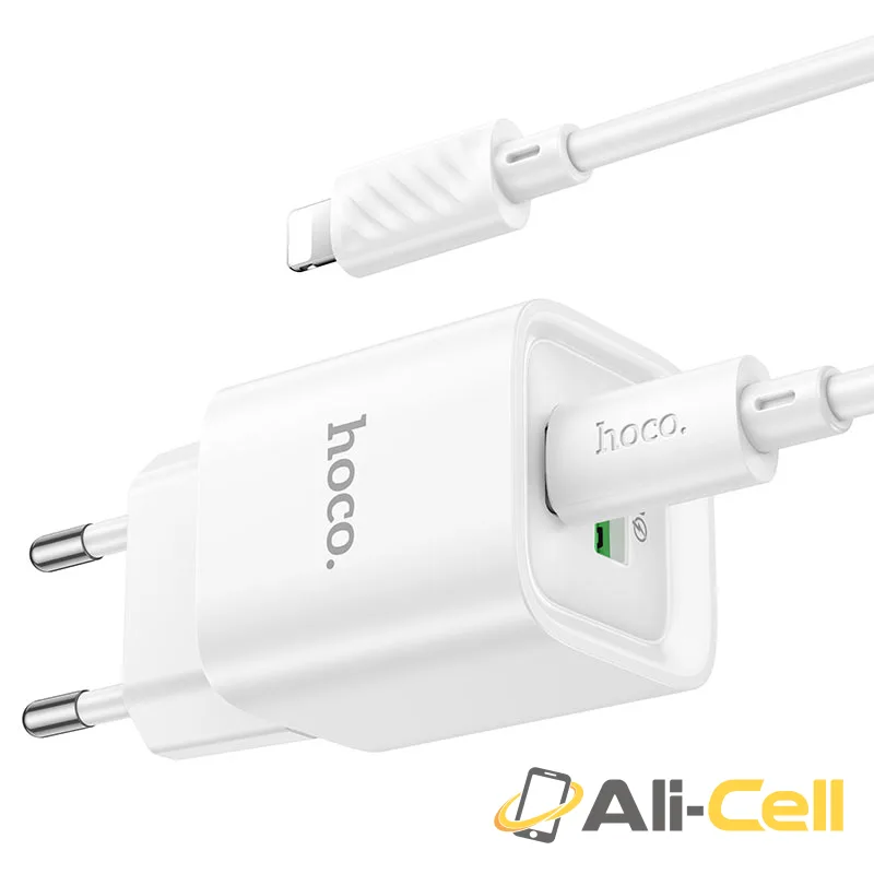 Wall charger “C147A Charm” PD20W + QC3.0 EU cable set (C147a Tc Ip White, Set With Type C To Ip Cable) — 6