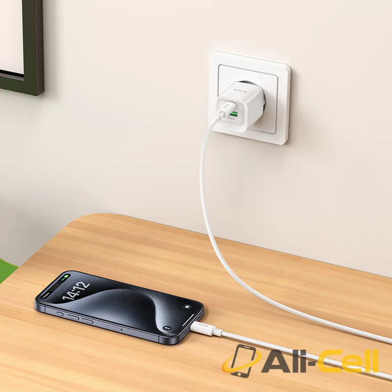 Wall charger “C147A Charm” PD20W + QC3.0 EU cable set (C147a Tc Ip White, Set With Type C To Ip Cable) — 8