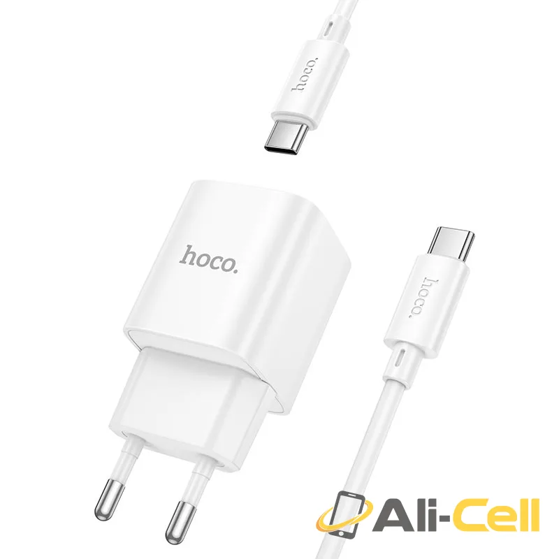 Wall charger “C147A Charm” PD20W + QC3.0 EU cable set (C147a White, Single) — 5