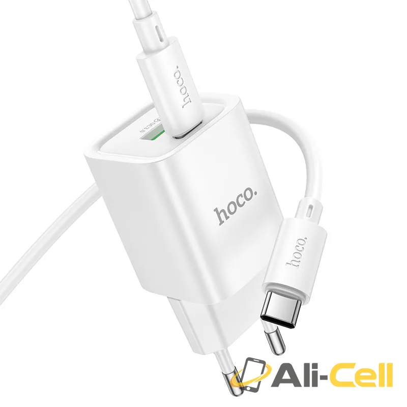 Wall charger “C149A Charm” PD30W + QC3.0 EU cable set (C149a Tc Tc White, Set With Type C To Type C Cable) — 3