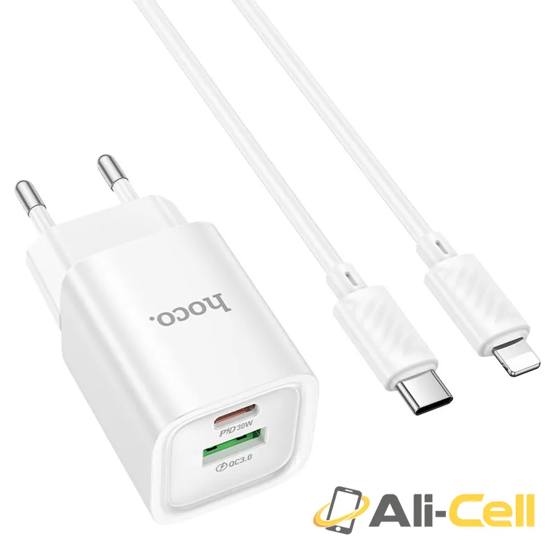 Wall charger “C149A Charm” PD30W + QC3.0 EU cable set (C149a White, Single) — 4