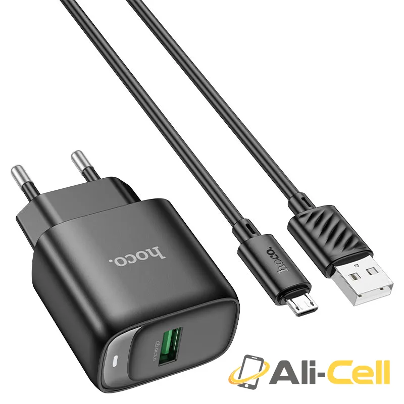 Wall charger “C140A Smart” QC3.0 EU cable set (C140a Black, Single) — 6