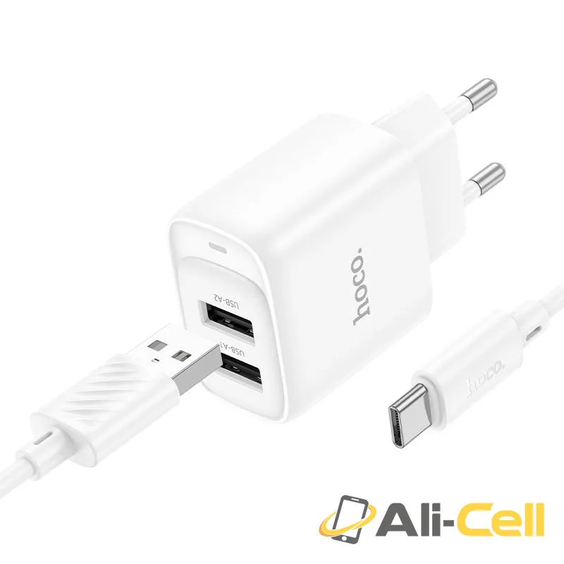 Wall charger “C141A Smart” EU cable set (C141a Tc White, Set With Type C Cable)