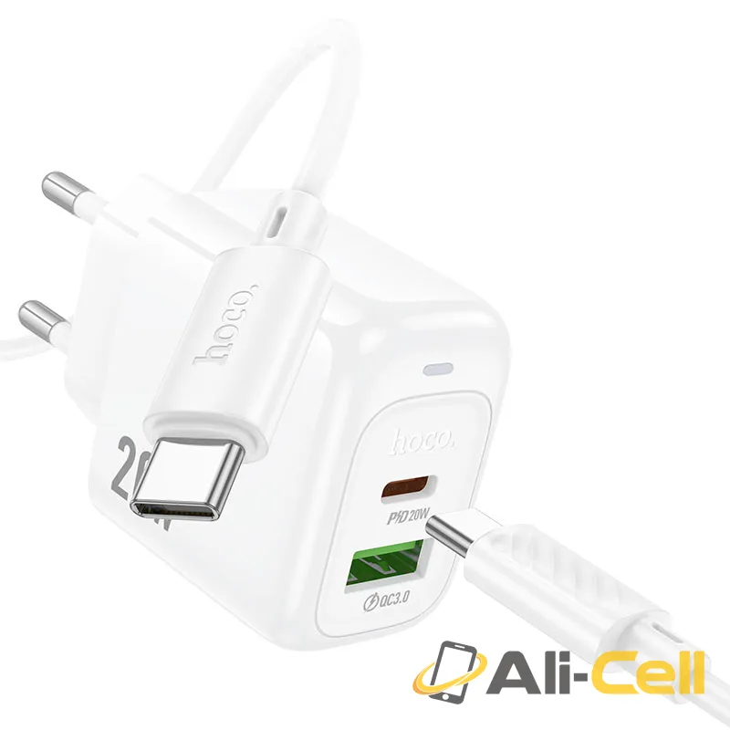 Wall charger “CS54A Surplus” PD20W + QC3.0 EU cable set (Cs54a Tc Tc White, Set With Type C To Type C Cable) — 5