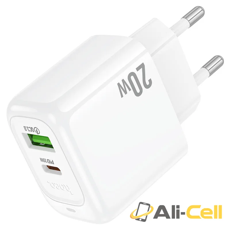 Wall charger “CS54A Surplus” PD20W + QC3.0 EU cable set (Cs54a White, Single)