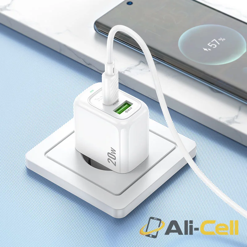 Wall charger “CS54A Surplus” PD20W + QC3.0 EU cable set (Cs54a White, Single) — 8