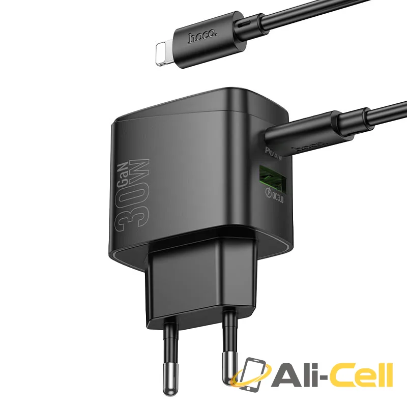 Wall charger “CS61A Bright” PD30W + QC3.0 EU cable set (Cs61a Tc Tc Black, Set With Type C To Type C Cable) — 4