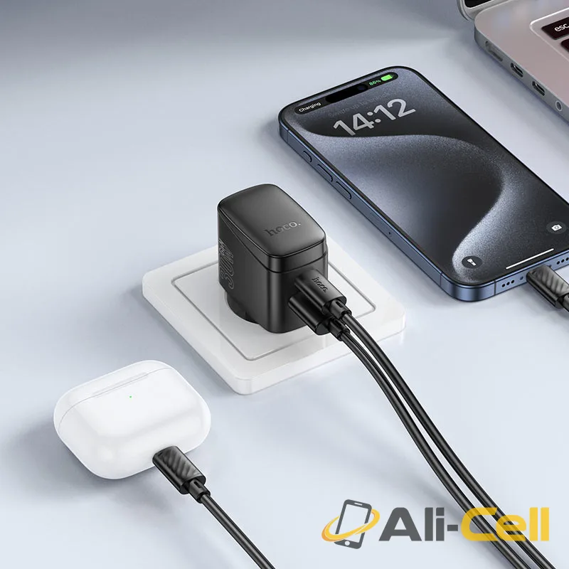 Wall charger “CS61A Bright” PD30W + QC3.0 EU cable set (Cs61a Tc Ip Black, Set With Type C To Ip Cable) — 8