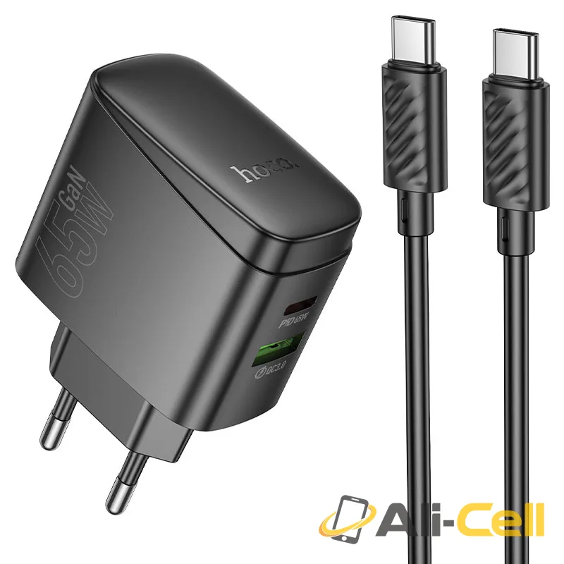 Wall charger “CS63A Bright” PD65W EU cable set (Cs63a Tc Tc Black, Set With Type C To Type C Cable)