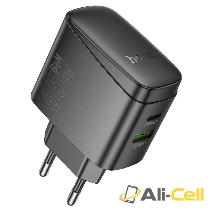 Wall charger “CS63A Bright” PD65W EU cable set (Cs63a Tc Tc Black, Set With Type C To Type C Cable) — 2