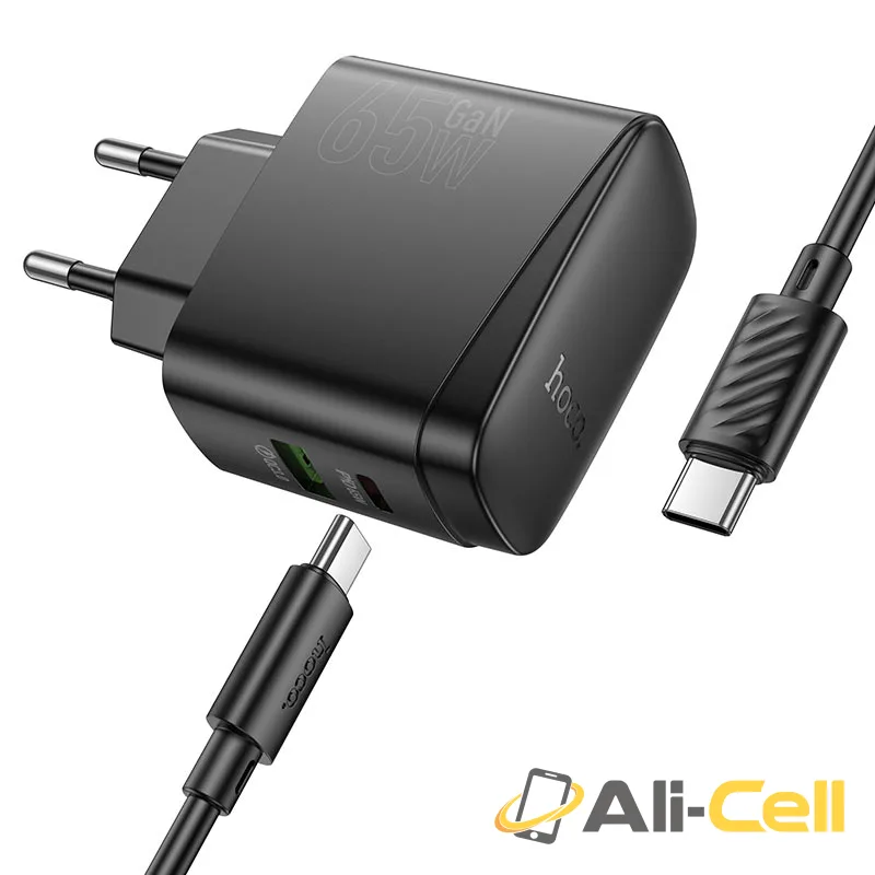 Wall charger “CS63A Bright” PD65W EU cable set (Cs63a Black, Single) — 3