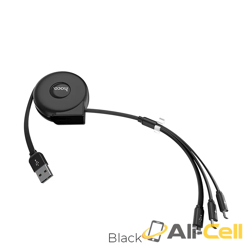 Cable USB to Lightning Micro-USB Type-C «U50» 3-in-1 charging wire (1.0m)