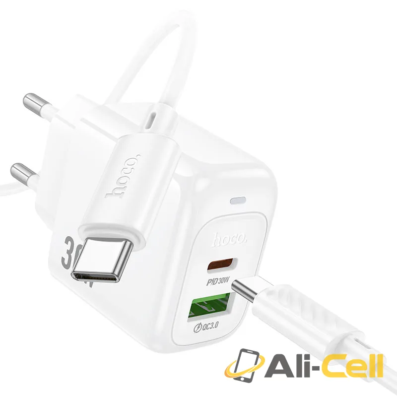 Wall charger “CS55A Surplus” PD30W + QC3.0 EU cable set (Cs55a Tc Ip White, Set With Type C To Ip Cable) — 5
