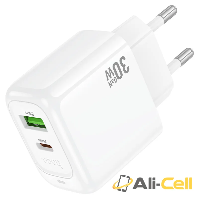 Wall charger “CS55A Surplus” PD30W + QC3.0 EU cable set (Cs55a White, Single)