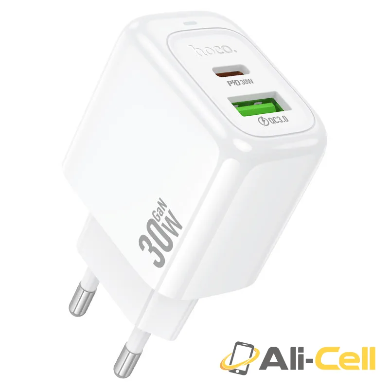 Wall charger “CS55A Surplus” PD30W + QC3.0 EU cable set (Cs55a White, Single) — 2