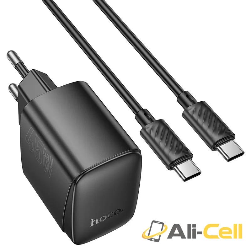 Wall charger “CS62A Bright” PD45W EU cable set (Cs62a Tc Tc Black, Set With Type C To Type C Cable) — 4