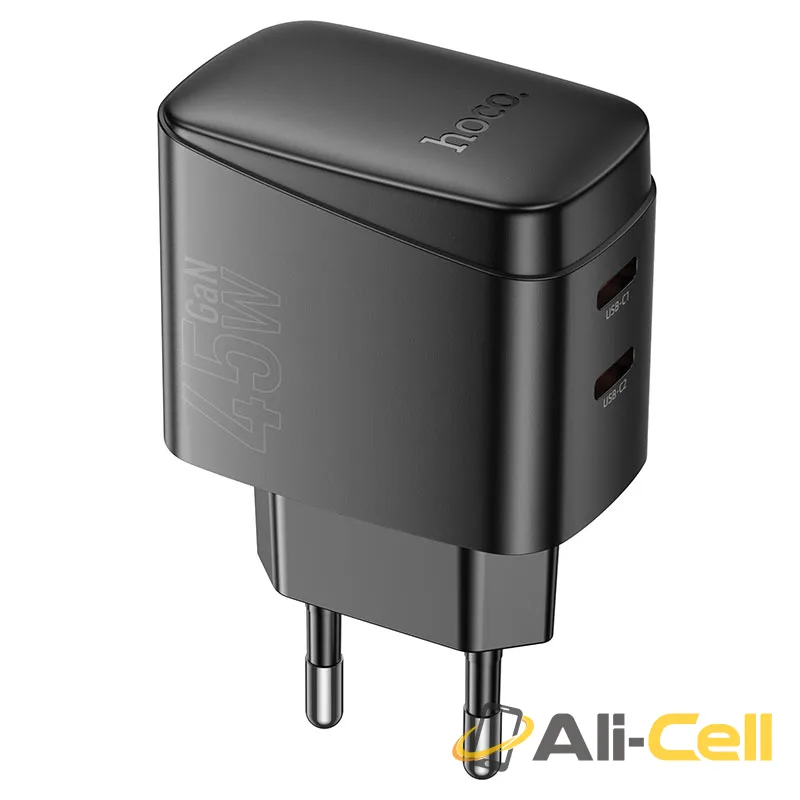 Wall charger “CS62A Bright” PD45W EU cable set (Cs62a Black, Single)