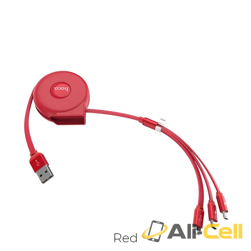 Cable USB to Lightning Micro-USB Type-C «U50» 3-in-1 charging wire (1.0m)