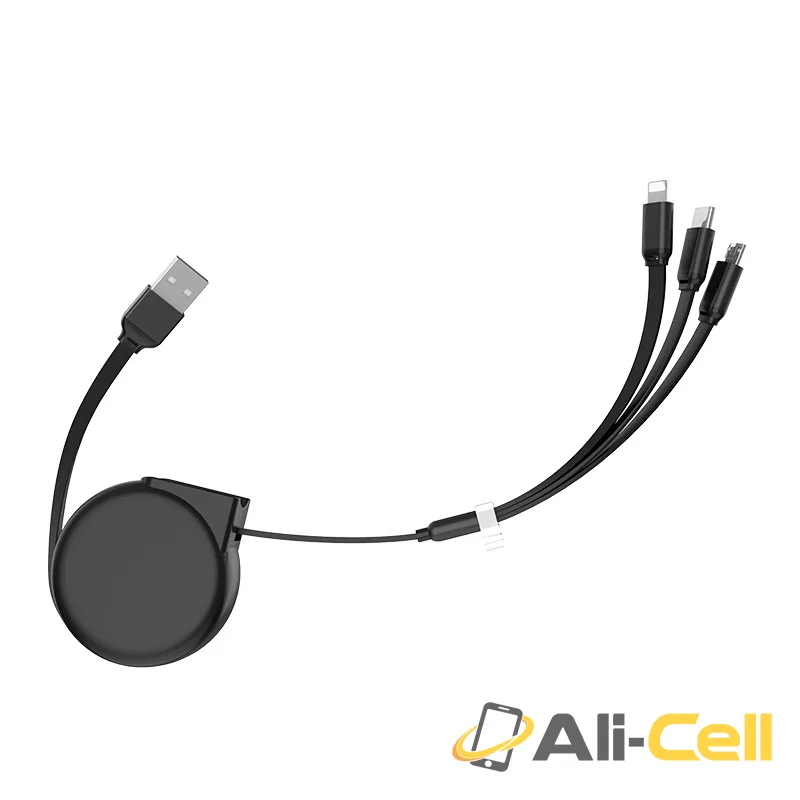 Cable USB to Lightning Micro-USB Type-C «U50» 3-in-1 charging wire (1.0m) — 3