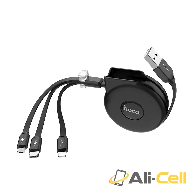 Cable USB to Lightning Micro-USB Type-C «U50» 3-in-1 charging wire (1.0m) — 4