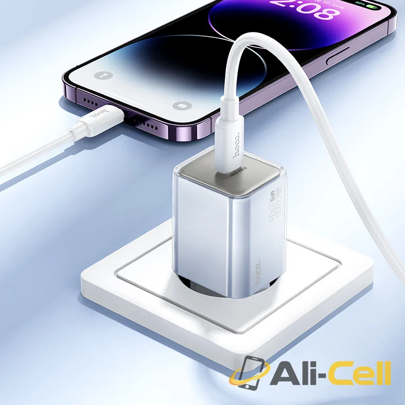 Wall charger “N47 Glorious” PD30W EU cable set (N47 Tc Ip White, Set With Type C To Ip Cable) — 8
