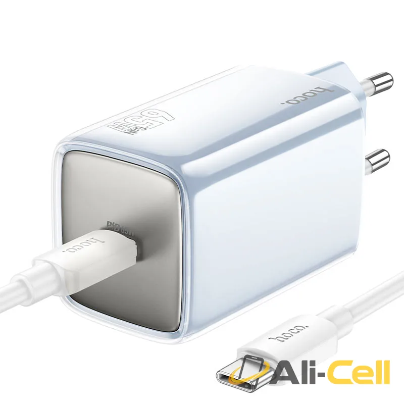 Wall charger “N48 Glorious” PD65W EU cable set (N48 Tc Tc Blue, Set With Type C To Type C Cable)