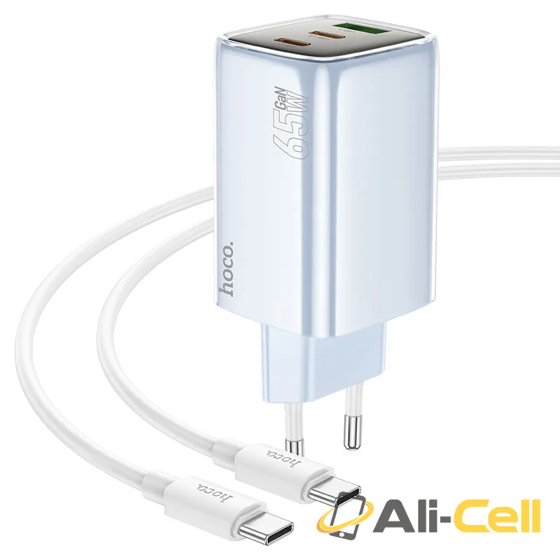 Wall charger “N49 Glorious” PD65W EU cable set (N49 Tc Tc Blue, Set With Type C To Type C Cable) — 4